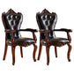 Victorian Dining Arm Chair Solid Back Side Chair with Wood Legs for Home Use Black 2 Piece Set Clearhalo ' kitchen&dining_furn' 'Dining Chairs' 'Dining Tables & Seating' 'dining_chair' 'furn' 'furn_dining_chair' 'Furniture' 'furniture_dining_chair' 'Kitchen & Dining Furniture' 'kitchen' 3650397