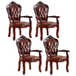 Victorian Dining Arm Chair Solid Back Side Chair with Wood Legs for Home Use Brown 4 Piece Set Clearhalo ' kitchen&dining_furn' 'Dining Chairs' 'Dining Tables & Seating' 'dining_chair' 'furn' 'furn_dining_chair' 'Furniture' 'furniture_dining_chair' 'Kitchen & Dining Furniture' 'kitchen' 3650403