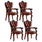 Victorian Dining Arm Chair Solid Back Side Chair with Wood Legs for Home Use Red Brown 4 Piece Set Clearhalo ' kitchen&dining_furn' 'Dining Chairs' 'Dining Tables & Seating' 'dining_chair' 'furn' 'furn_dining_chair' 'Furniture' 'furniture_dining_chair' 'Kitchen & Dining Furniture' 'kitchen' 3650408