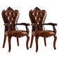 Victorian Dining Arm Chair Solid Back Side Chair with Wood Legs for Home Use Yellow-Brown 2 Piece Set Clearhalo ' kitchen&dining_furn' 'Dining Chairs' 'Dining Tables & Seating' 'dining_chair' 'furn' 'furn_dining_chair' 'Furniture' 'furniture_dining_chair' 'Kitchen & Dining Furniture' 'kitchen' 3650410