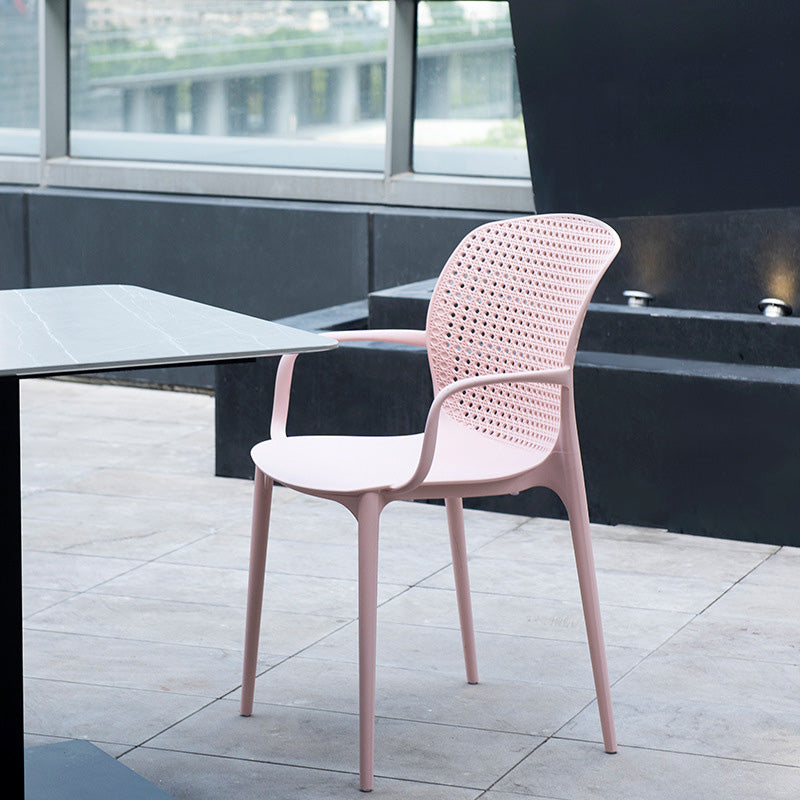 Glam Style Plastic Dining Arm Chair Matte Finish Dining Chair for Dinning Room Clearhalo ' kitchen&dining_furn' 'Dining Chairs' 'Dining Tables & Seating' 'dining_chair' 'furn' 'furn_dining_chair' 'Furniture' 'furniture_dining_chair' 'Kitchen & Dining Furniture' 'kitchen' 3650413