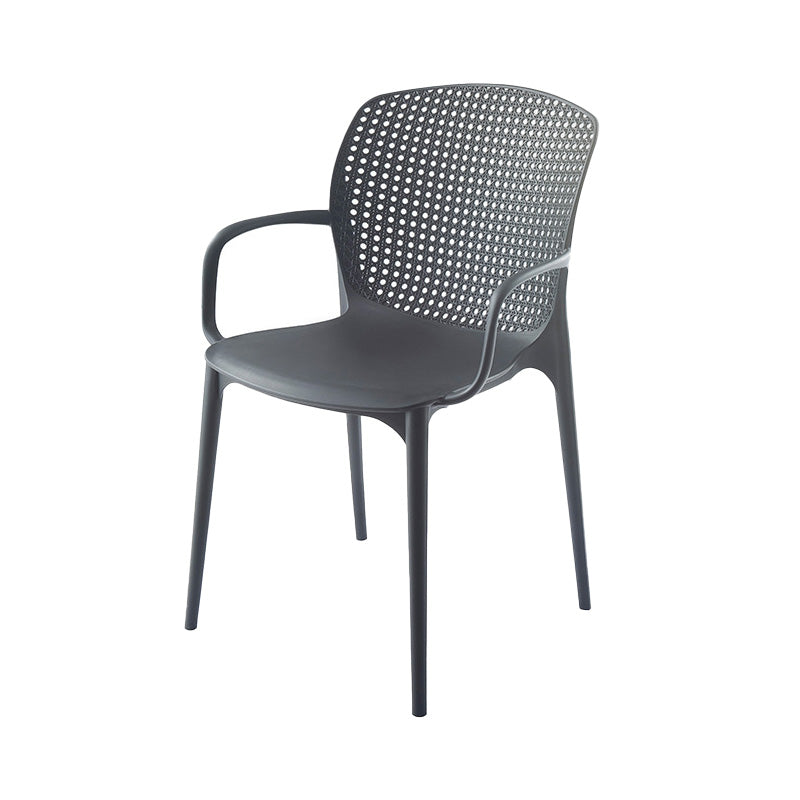 Glam Style Plastic Dining Arm Chair Matte Finish Dining Chair for Dinning Room Black 1 Piece Clearhalo ' kitchen&dining_furn' 'Dining Chairs' 'Dining Tables & Seating' 'dining_chair' 'furn' 'furn_dining_chair' 'Furniture' 'furniture_dining_chair' 'Kitchen & Dining Furniture' 'kitchen' 3650414