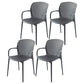 Glam Style Plastic Dining Arm Chair Matte Finish Dining Chair for Dinning Room Black 4 Piece Set Clearhalo ' kitchen&dining_furn' 'Dining Chairs' 'Dining Tables & Seating' 'dining_chair' 'furn' 'furn_dining_chair' 'Furniture' 'furniture_dining_chair' 'Kitchen & Dining Furniture' 'kitchen' 3650417