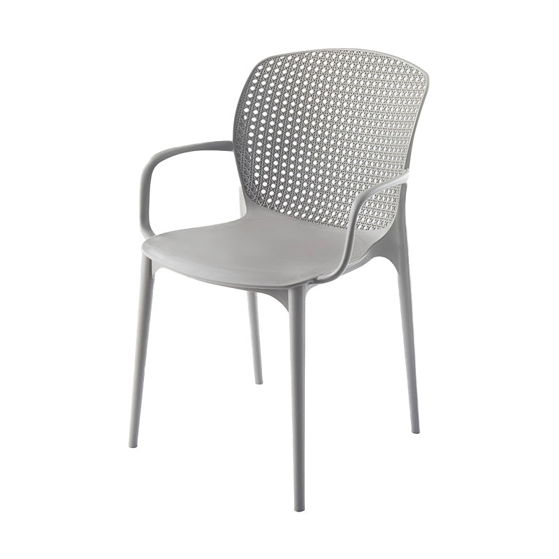 Glam Style Plastic Dining Arm Chair Matte Finish Dining Chair for Dinning Room Grey 1 Piece Clearhalo ' kitchen&dining_furn' 'Dining Chairs' 'Dining Tables & Seating' 'dining_chair' 'furn' 'furn_dining_chair' 'Furniture' 'furniture_dining_chair' 'Kitchen & Dining Furniture' 'kitchen' 3650420