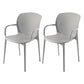 Glam Style Plastic Dining Arm Chair Matte Finish Dining Chair for Dinning Room Grey 2 Piece Set Clearhalo ' kitchen&dining_furn' 'Dining Chairs' 'Dining Tables & Seating' 'dining_chair' 'furn' 'furn_dining_chair' 'Furniture' 'furniture_dining_chair' 'Kitchen & Dining Furniture' 'kitchen' 3650421