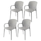 Glam Style Plastic Dining Arm Chair Matte Finish Dining Chair for Dinning Room Grey 4 Piece Set Clearhalo ' kitchen&dining_furn' 'Dining Chairs' 'Dining Tables & Seating' 'dining_chair' 'furn' 'furn_dining_chair' 'Furniture' 'furniture_dining_chair' 'Kitchen & Dining Furniture' 'kitchen' 3650424