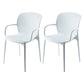 Glam Style Plastic Dining Arm Chair Matte Finish Dining Chair for Dinning Room White 2 Piece Set Clearhalo ' kitchen&dining_furn' 'Dining Chairs' 'Dining Tables & Seating' 'dining_chair' 'furn' 'furn_dining_chair' 'Furniture' 'furniture_dining_chair' 'Kitchen & Dining Furniture' 'kitchen' 3650428