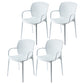 Glam Style Plastic Dining Arm Chair Matte Finish Dining Chair for Dinning Room White 4 Piece Set Clearhalo ' kitchen&dining_furn' 'Dining Chairs' 'Dining Tables & Seating' 'dining_chair' 'furn' 'furn_dining_chair' 'Furniture' 'furniture_dining_chair' 'Kitchen & Dining Furniture' 'kitchen' 3650429