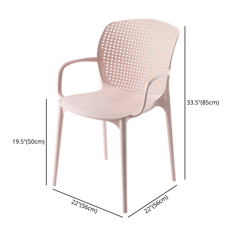 Glam Style Plastic Dining Arm Chair Matte Finish Dining Chair for Dinning Room Clearhalo ' kitchen&dining_furn' 'Dining Chairs' 'Dining Tables & Seating' 'dining_chair' 'furn' 'furn_dining_chair' 'Furniture' 'furniture_dining_chair' 'Kitchen & Dining Furniture' 'kitchen' 3650430