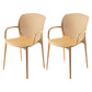 Glam Style Plastic Dining Arm Chair Matte Finish Dining Chair for Dinning Room Brown 2 Piece Set Clearhalo ' kitchen&dining_furn' 'Dining Chairs' 'Dining Tables & Seating' 'dining_chair' 'furn' 'furn_dining_chair' 'Furniture' 'furniture_dining_chair' 'Kitchen & Dining Furniture' 'kitchen' 3650434