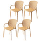 Glam Style Plastic Dining Arm Chair Matte Finish Dining Chair for Dinning Room Brown 4 Piece Set Clearhalo ' kitchen&dining_furn' 'Dining Chairs' 'Dining Tables & Seating' 'dining_chair' 'furn' 'furn_dining_chair' 'Furniture' 'furniture_dining_chair' 'Kitchen & Dining Furniture' 'kitchen' 3650435