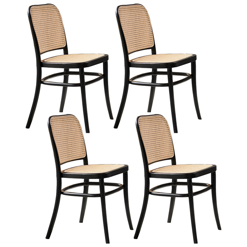 Modern Style Solid Wood Dining Room Kitchen Chair Open Back Side Chairs Black 4 Piece Set Clearhalo ' kitchen&dining_furn' 'Dining Chairs' 'Dining Tables & Seating' 'dining_chair' 'furn' 'furn_dining_chair' 'Furniture' 'furniture_dining_chair' 'Kitchen & Dining Furniture' 'kitchen' 3650444