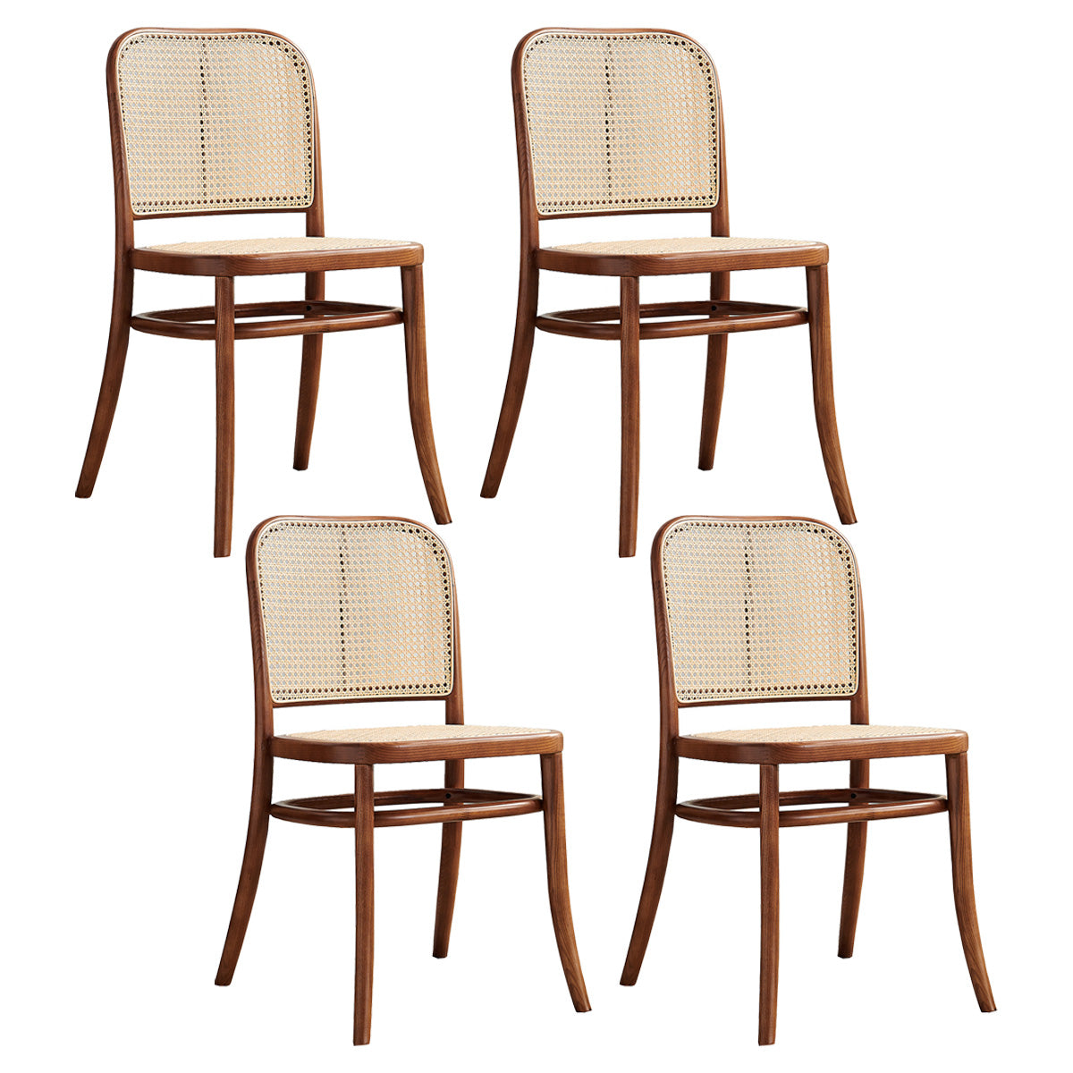 Modern Style Solid Wood Dining Room Kitchen Chair Open Back Side Chairs Walnut 4 Piece Set Clearhalo ' kitchen&dining_furn' 'Dining Chairs' 'Dining Tables & Seating' 'dining_chair' 'furn' 'furn_dining_chair' 'Furniture' 'furniture_dining_chair' 'Kitchen & Dining Furniture' 'kitchen' 3650462