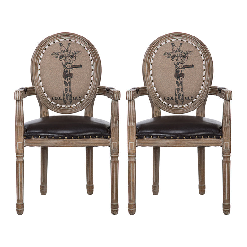 Farmhouse Dining Arm Chair King Louis Back Side Chair with Wood Legs for Home Use Coffee 2 Piece Set Clearhalo ' kitchen&dining_furn' 'Dining Chairs' 'Dining Tables & Seating' 'dining_chair' 'furn' 'furn_dining_chair' 'Furniture' 'furniture_dining_chair' 'Kitchen & Dining Furniture' 'kitchen' 3651165