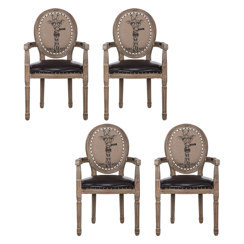 Farmhouse Dining Arm Chair King Louis Back Side Chair with Wood Legs for Home Use Coffee 4 Piece Set Clearhalo ' kitchen&dining_furn' 'Dining Chairs' 'Dining Tables & Seating' 'dining_chair' 'furn' 'furn_dining_chair' 'Furniture' 'furniture_dining_chair' 'Kitchen & Dining Furniture' 'kitchen' 3651166