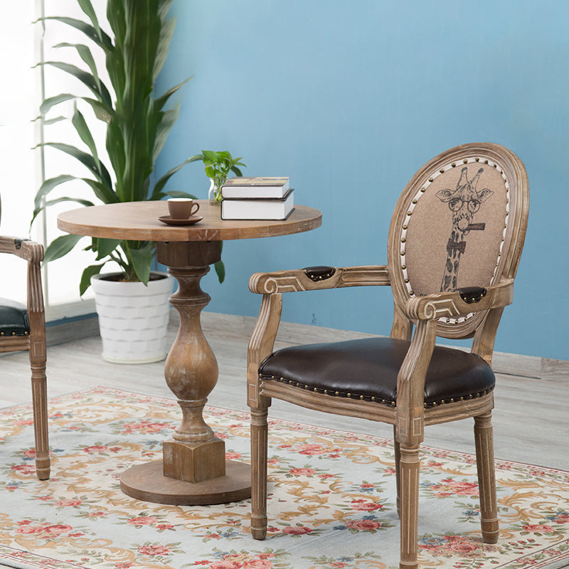 Farmhouse Dining Arm Chair King Louis Back Side Chair with Wood Legs for Home Use Clearhalo ' kitchen&dining_furn' 'Dining Chairs' 'Dining Tables & Seating' 'dining_chair' 'furn' 'furn_dining_chair' 'Furniture' 'furniture_dining_chair' 'Kitchen & Dining Furniture' 'kitchen' 3651168