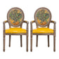 Farmhouse Dining Arm Chair King Louis Back Side Chair with Wood Legs for Home Use Yellow 2 Piece Set Clearhalo ' kitchen&dining_furn' 'Dining Chairs' 'Dining Tables & Seating' 'dining_chair' 'furn' 'furn_dining_chair' 'Furniture' 'furniture_dining_chair' 'Kitchen & Dining Furniture' 'kitchen' 3651174