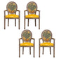 Farmhouse Dining Arm Chair King Louis Back Side Chair with Wood Legs for Home Use Yellow 4 Piece Set Clearhalo ' kitchen&dining_furn' 'Dining Chairs' 'Dining Tables & Seating' 'dining_chair' 'furn' 'furn_dining_chair' 'Furniture' 'furniture_dining_chair' 'Kitchen & Dining Furniture' 'kitchen' 3651176