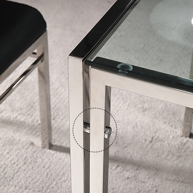 Contemporary Style Tempered Glass Top Dining Table 4 Legs Table for Dining Room Clearhalo ' dining_table' 'Dining Tables & Seating' 'Dining Tables' 'furn' 'furn_dining_table' 'Furniture' 'furniture_dining_table' 'Kitchen & Dining Furniture' 'kitchen&dining_furn' 'kitchen' 'kitchen_dining_table' 3661763