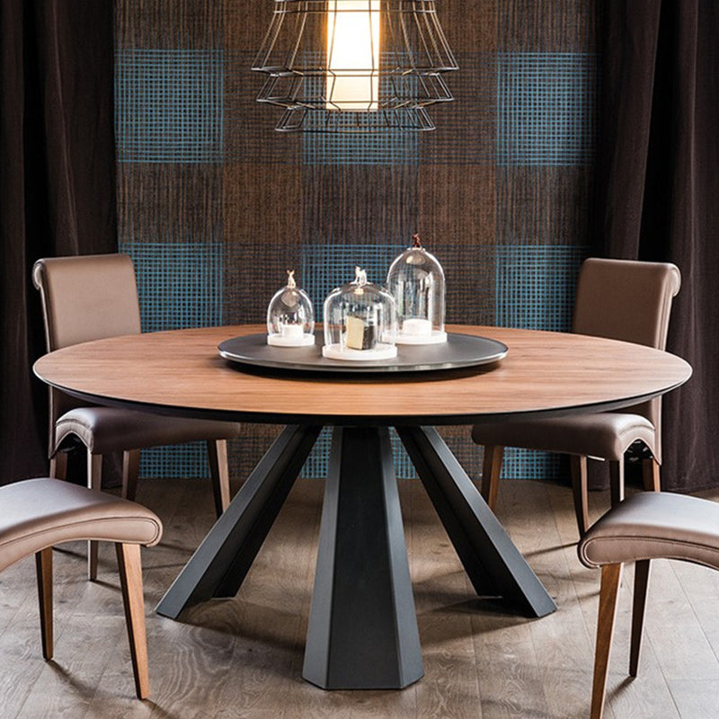 Round Shape 3 Legs Modern Dining Table Wood Color Fixed Table of Solid Wood Clearhalo ' dining_table' 'Dining Tables & Seating' 'Dining Tables' 'Furniture' 'furniture_dining_table' 'Kitchen & Dining Furniture' 'kitchen&dining_furn' 'kitchen' 'kitchen_dining_table' 3661770