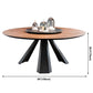 Round Shape 3 Legs Modern Dining Table Wood Color Fixed Table of Solid Wood Clearhalo ' dining_table' 'Dining Tables & Seating' 'Dining Tables' 'Furniture' 'furniture_dining_table' 'Kitchen & Dining Furniture' 'kitchen&dining_furn' 'kitchen' 'kitchen_dining_table' 3661776