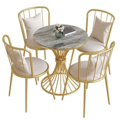 Modern Style Sintered Stone Dining Table Round Pedestal Table for Dinning Room Gray Clearhalo ' dining_table' 'Dining Tables & Seating' 'Dining Tables' 'Furniture' 'furniture_dining_table' 'Kitchen & Dining Furniture' 'kitchen&dining_furn' 'kitchen' 'kitchen_dining_table' 3661781