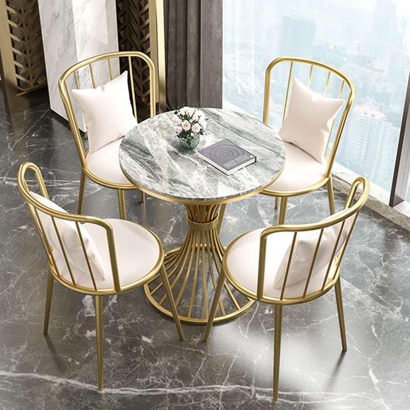 Modern Style Sintered Stone Dining Table Round Pedestal Table for Dinning Room Clearhalo ' dining_table' 'Dining Tables & Seating' 'Dining Tables' 'Furniture' 'furniture_dining_table' 'Kitchen & Dining Furniture' 'kitchen&dining_furn' 'kitchen' 'kitchen_dining_table' 3661789