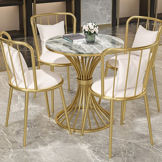 Modern Style Sintered Stone Dining Table Round Pedestal Table for Dinning Room