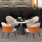Minimalist Round Sintered Stone Dining Table White Kitchen Dining Table with Pedestal Base Clearhalo ' dining_table' 'Dining Tables & Seating' 'Dining Tables' 'furn' 'furn_dining_table' 'Furniture' 'furniture_dining_table' 'Kitchen & Dining Furniture' 'kitchen&dining_furn' 'kitchen' 'kitchen_dining_table' 3661805