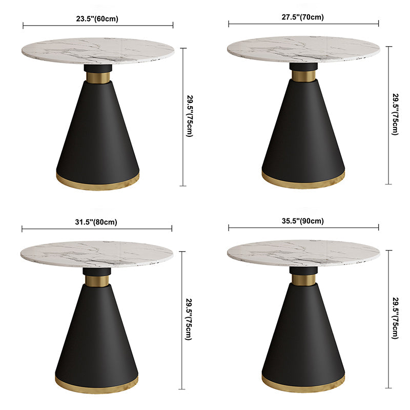Minimalist Round Sintered Stone Dining Table White Kitchen Dining Table with Pedestal Base Clearhalo ' dining_table' 'Dining Tables & Seating' 'Dining Tables' 'furn' 'furn_dining_table' 'Furniture' 'furniture_dining_table' 'Kitchen & Dining Furniture' 'kitchen&dining_furn' 'kitchen' 'kitchen_dining_table' 3661807