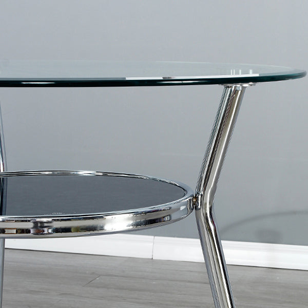 Tripod Base Dining Table Simple Glass-top Dining Table for Kitchen Home Clearhalo ' dining_table' 'Dining Tables & Seating' 'Dining Tables' 'furn' 'furn_dining_table' 'Furniture' 'furniture_dining_table' 'Kitchen & Dining Furniture' 'kitchen&dining_furn' 'kitchen' 'kitchen_dining_table' 3661824