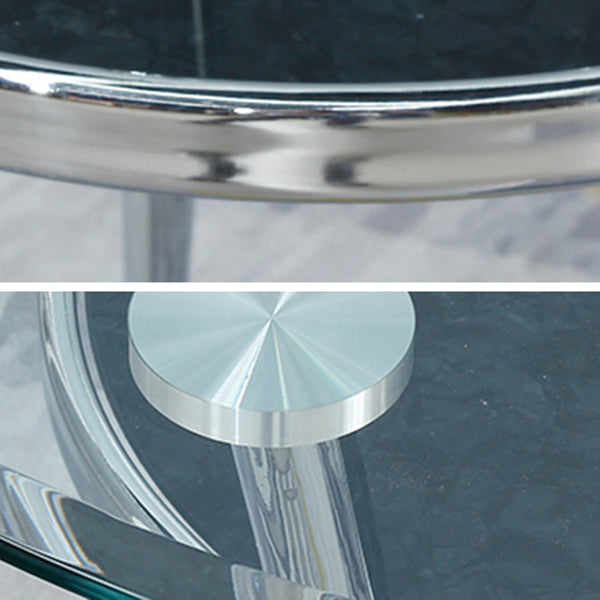 Tripod Base Dining Table Simple Glass-top Dining Table for Kitchen Home Clearhalo ' dining_table' 'Dining Tables & Seating' 'Dining Tables' 'furn' 'furn_dining_table' 'Furniture' 'furniture_dining_table' 'Kitchen & Dining Furniture' 'kitchen&dining_furn' 'kitchen' 'kitchen_dining_table' 3661826