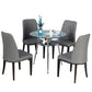 Tripod Base Dining Table Simple Glass-top Dining Table for Kitchen Home Clearhalo ' dining_table' 'Dining Tables & Seating' 'Dining Tables' 'furn' 'furn_dining_table' 'Furniture' 'furniture_dining_table' 'Kitchen & Dining Furniture' 'kitchen&dining_furn' 'kitchen' 'kitchen_dining_table' 3661827