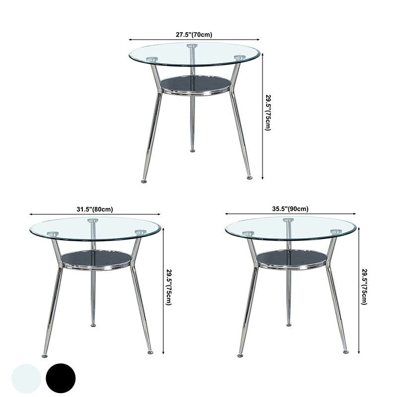 Tripod Base Dining Table Simple Glass-top Dining Table for Kitchen Home Clearhalo ' dining_table' 'Dining Tables & Seating' 'Dining Tables' 'furn' 'furn_dining_table' 'Furniture' 'furniture_dining_table' 'Kitchen & Dining Furniture' 'kitchen&dining_furn' 'kitchen' 'kitchen_dining_table' 3661828