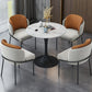Round Tulip Base Modern Dining Table White Tone Fixed Table of Sintered Stone Clearhalo ' dining_table' 'Dining Tables & Seating' 'Dining Tables' 'furn' 'furn_dining_table' 'Furniture' 'furniture_dining_table' 'Kitchen & Dining Furniture' 'kitchen&dining_furn' 'kitchen' 'kitchen_dining_table' 3661832