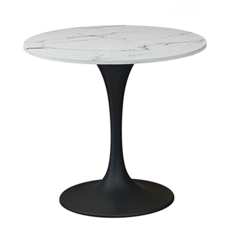 Round Tulip Base Modern Dining Table White Tone Fixed Table of Sintered Stone Without Chairs Clearhalo ' dining_table' 'Dining Tables & Seating' 'Dining Tables' 'furn' 'furn_dining_table' 'Furniture' 'furniture_dining_table' 'Kitchen & Dining Furniture' 'kitchen&dining_furn' 'kitchen' 'kitchen_dining_table' 3661836