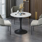 Round Tulip Base Modern Dining Table White Tone Fixed Table of Sintered Stone Clearhalo ' dining_table' 'Dining Tables & Seating' 'Dining Tables' 'furn' 'furn_dining_table' 'Furniture' 'furniture_dining_table' 'Kitchen & Dining Furniture' 'kitchen&dining_furn' 'kitchen' 'kitchen_dining_table' 3661839