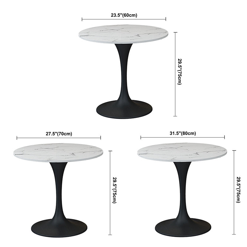Round Tulip Base Modern Dining Table White Tone Fixed Table of Sintered Stone Clearhalo ' dining_table' 'Dining Tables & Seating' 'Dining Tables' 'furn' 'furn_dining_table' 'Furniture' 'furniture_dining_table' 'Kitchen & Dining Furniture' 'kitchen&dining_furn' 'kitchen' 'kitchen_dining_table' 3661841