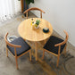 Round 3 Legs Casual Dining Table Wood Color Fixed Table of Rubberwood Solid Wood Clearhalo ' dining_table' 'Dining Tables & Seating' 'Dining Tables' 'furn' 'furn_dining_table' 'Furniture' 'furniture_dining_table' 'Kitchen & Dining Furniture' 'kitchen&dining_furn' 'kitchen' 'kitchen_dining_table' 3661865