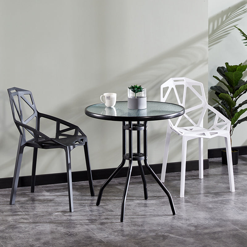 Round Shape Modern Style Dining Table Transparent Fixed Table of Glass Clearhalo ' dining_table' 'Dining Tables & Seating' 'Dining Tables' 'furn' 'furn_dining_table' 'Furniture' 'furniture_dining_table' 'Kitchen & Dining Furniture' 'kitchen&dining_furn' 'kitchen' 'kitchen_dining_table' 3661867