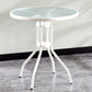 Round Shape Modern Style Dining Table Transparent Fixed Table of Glass White Without Chairs Clearhalo ' dining_table' 'Dining Tables & Seating' 'Dining Tables' 'furn' 'furn_dining_table' 'Furniture' 'furniture_dining_table' 'Kitchen & Dining Furniture' 'kitchen&dining_furn' 'kitchen' 'kitchen_dining_table' 3661868
