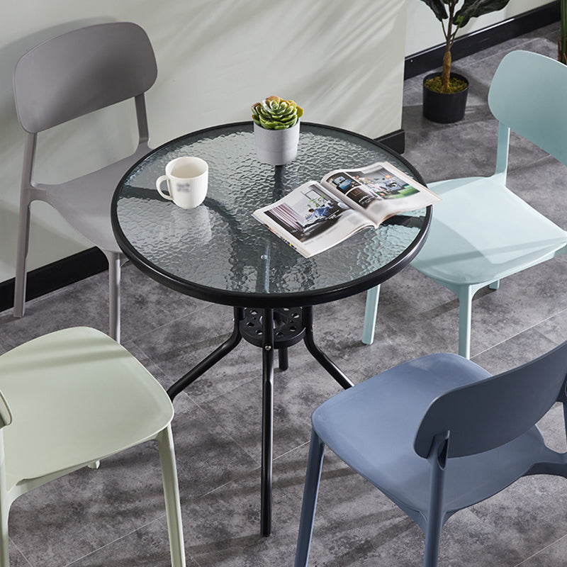 Round Shape Modern Style Dining Table Transparent Fixed Table of Glass Clearhalo ' dining_table' 'Dining Tables & Seating' 'Dining Tables' 'furn' 'furn_dining_table' 'Furniture' 'furniture_dining_table' 'Kitchen & Dining Furniture' 'kitchen&dining_furn' 'kitchen' 'kitchen_dining_table' 3661871