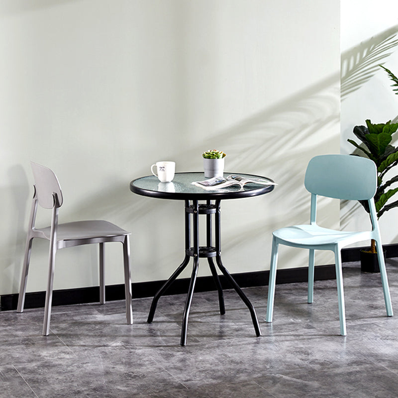 Round Shape Modern Style Dining Table Transparent Fixed Table of Glass Clearhalo ' dining_table' 'Dining Tables & Seating' 'Dining Tables' 'furn' 'furn_dining_table' 'Furniture' 'furniture_dining_table' 'Kitchen & Dining Furniture' 'kitchen&dining_furn' 'kitchen' 'kitchen_dining_table' 3661878