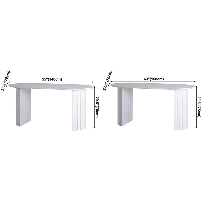 Pine Solid Wood Double Pedestal Table Simplicity Dining Table Oval for Home Clearhalo ' dining_table' 'Dining Tables & Seating' 'Dining Tables' 'furn' 'furn_dining_table' 'Furniture' 'furniture_dining_table' 'Kitchen & Dining Furniture' 'kitchen&dining_furn' 'kitchen' 'kitchen_dining_table' 3661884