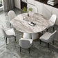 Contemporary Round Dining Table Sintered Stone Table with White Pedestal Base,53.1"L x 53.1"W x 30"H Clearhalo ' dining_table' 'Dining Tables & Seating' 'Dining Tables' 'furn' 'furn_dining_table' 'Furniture' 'furniture_dining_table' 'Kitchen & Dining Furniture' 'kitchen&dining_furn' 'kitchen' 'kitchen_dining_table' 3661901