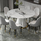 Contemporary Round Dining Table Sintered Stone Table with White Pedestal Base,53.1"L x 53.1"W x 30"H Clearhalo ' dining_table' 'Dining Tables & Seating' 'Dining Tables' 'furn' 'furn_dining_table' 'Furniture' 'furniture_dining_table' 'Kitchen & Dining Furniture' 'kitchen&dining_furn' 'kitchen' 'kitchen_dining_table' 3661906