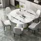 Contemporary Round Dining Table Sintered Stone Table with White Pedestal Base,53.1"L x 53.1"W x 30"H Clearhalo ' dining_table' 'Dining Tables & Seating' 'Dining Tables' 'furn' 'furn_dining_table' 'Furniture' 'furniture_dining_table' 'Kitchen & Dining Furniture' 'kitchen&dining_furn' 'kitchen' 'kitchen_dining_table' 3661910