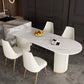 Free Form White Dining Table Sintered Stone Table Modern with Double Pedestal Clearhalo ' dining_table' 'Dining Tables & Seating' 'Dining Tables' 'furn' 'furn_dining_table' 'Furniture' 'furniture_dining_table' 'Kitchen & Dining Furniture' 'kitchen&dining_furn' 'kitchen' 'kitchen_dining_table' 3661913