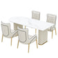 Free Form White Dining Table Sintered Stone Table Modern with Double Pedestal Clearhalo ' dining_table' 'Dining Tables & Seating' 'Dining Tables' 'furn' 'furn_dining_table' 'Furniture' 'furniture_dining_table' 'Kitchen & Dining Furniture' 'kitchen&dining_furn' 'kitchen' 'kitchen_dining_table' 3661921