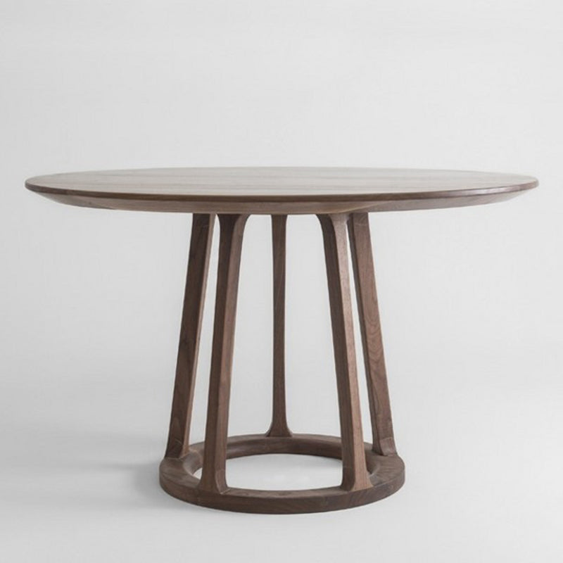 Modern Style Solid Wood Dining Table Brown Round Table with Pedestal Base for Home Without Chairs Clearhalo ' dining_table' 'Dining Tables & Seating' 'Dining Tables' 'furn' 'furn_dining_table' 'Furniture' 'furniture_dining_table' 'Kitchen & Dining Furniture' 'kitchen&dining_furn' 'kitchen' 'kitchen_dining_table' 3661926